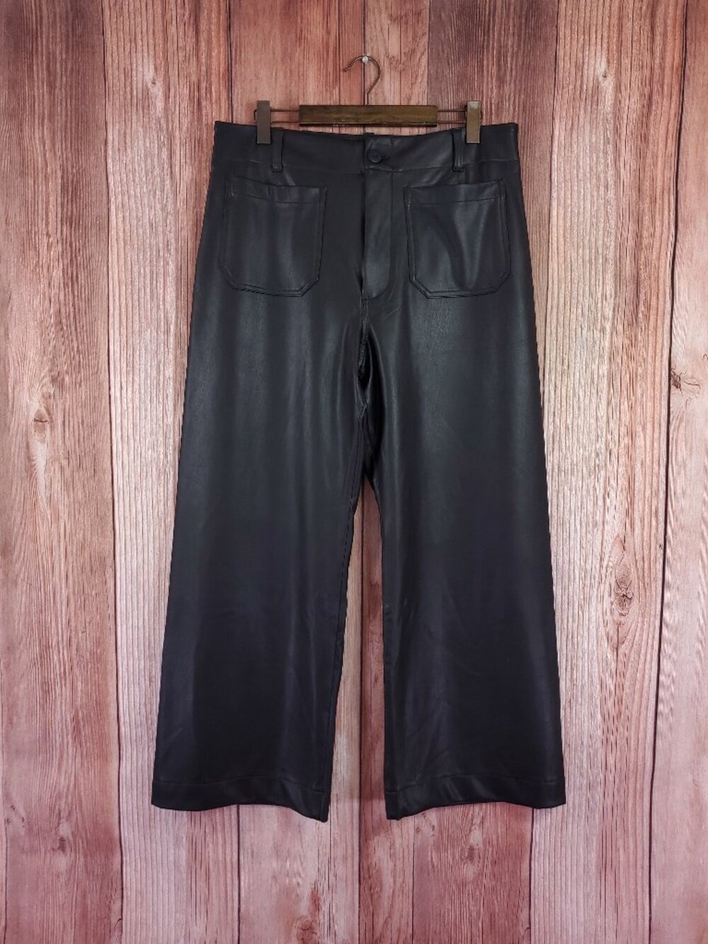 *READ* Maeve The Colette Size 33 (Waist 17" Flat) Wide Leg Faux Leather Pants